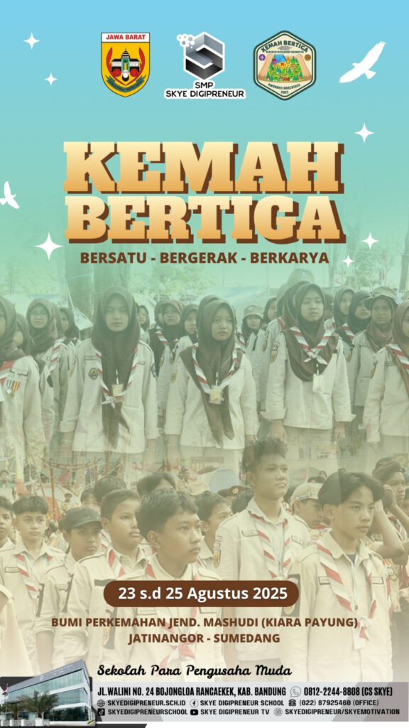 Momen Seru Kemah Bertiga SMP Skye Digipreneur di Bumi Perkemahan Kiarapayung Jatinangor