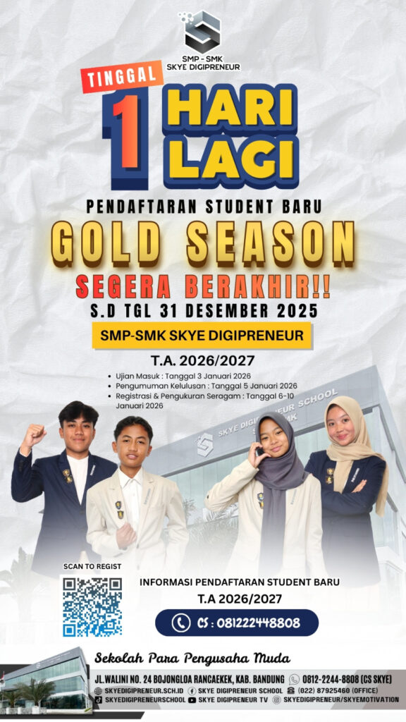 Last Call Gold Season! Pendaftaran Student Baru Skye Digipreneur Berakhir 31 Desember 2025