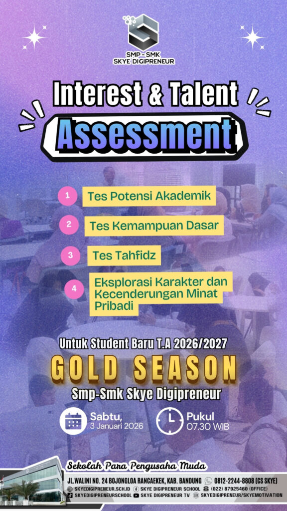 Skye Digipreneur Gelar Interest & Talent Assessment Periode Gold Season, Langkah Awal Menentukan Potensi, Karakter, dan Masa Depan Student