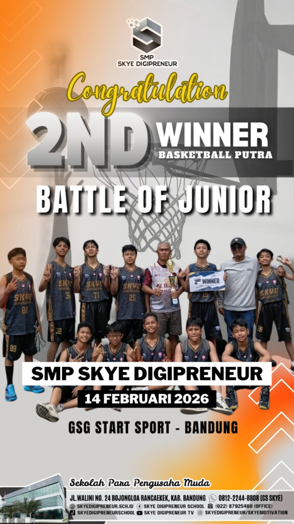 Tim Basket Putra SMP Skye Digipreneur Torehkan Juara 2 di Ajang Basketball Putra Battle of Junior Bandung